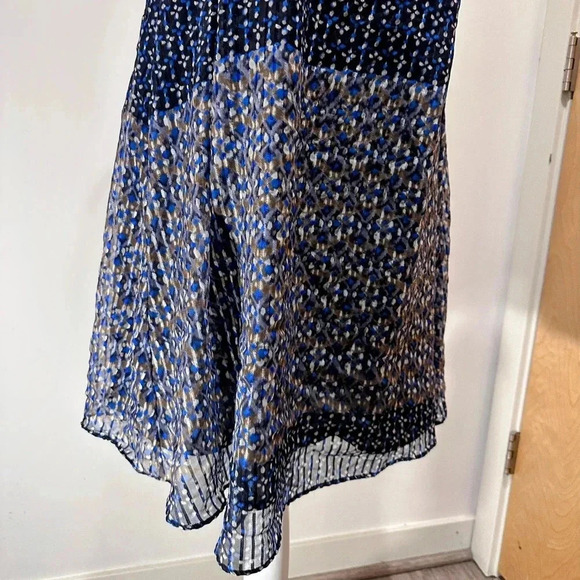 Anthropologie HD in Paris One-Shoulder Blue Patterned Dress - Size XS - Picture 5 of 6